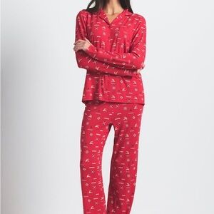 SKIMS holiday long sleeve pajamas NWT
